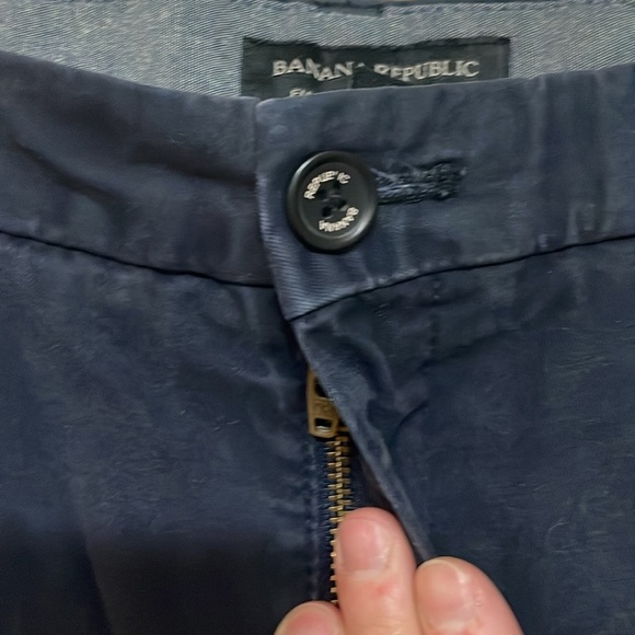 Banana Republic size 33x32 Navy Color Fulton Skinny Chino Straight Leg Pants - Picture 5 of 10